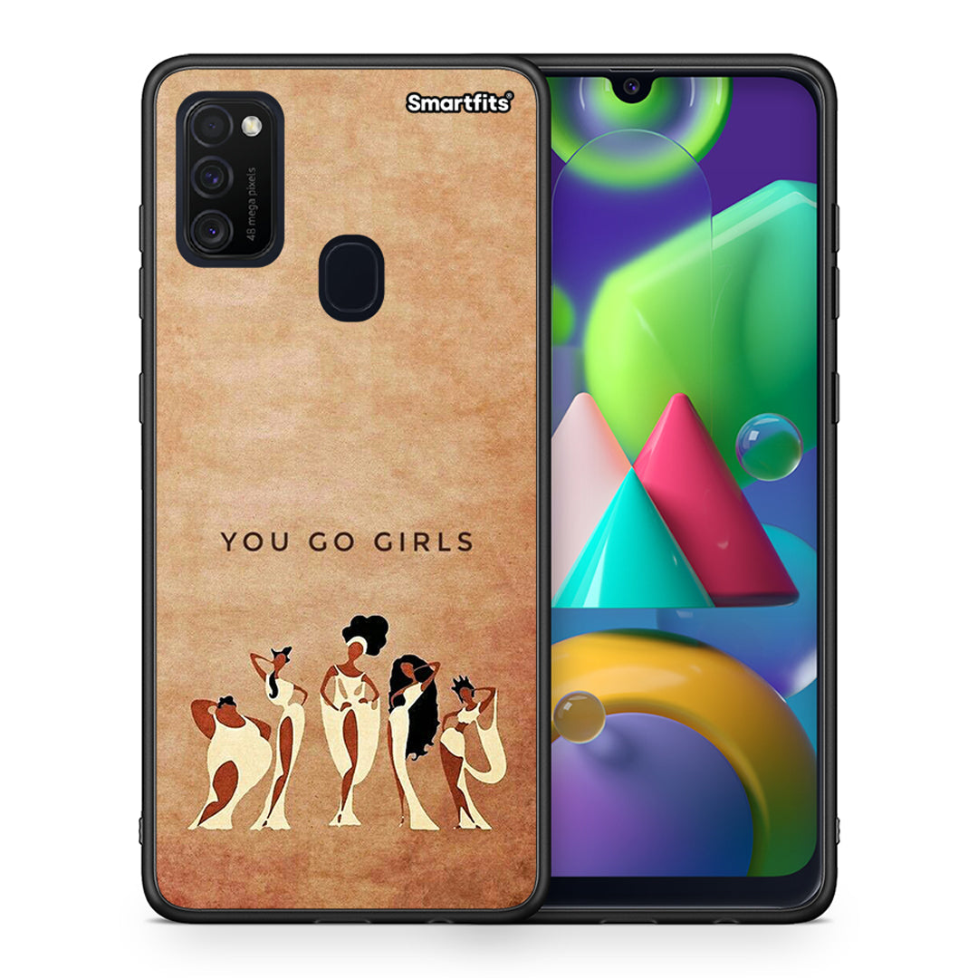 Θήκη Samsung M21/M31 You Go Girl από τη Smartfits με σχέδιο στο πίσω μέρος και μαύρο περίβλημα | Samsung M21/M31 You Go Girl case with colorful back and black bezels