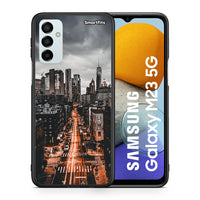 Thumbnail for Θήκη Samsung M23 City Lights από τη Smartfits με σχέδιο στο πίσω μέρος και μαύρο περίβλημα | Samsung M23 City Lights case with colorful back and black bezels