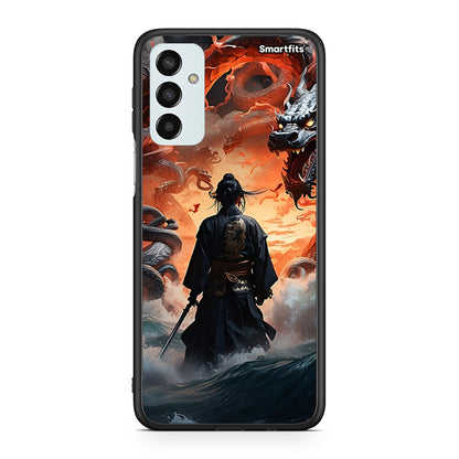 Samsung M23 Dragons Fight θήκη από τη Smartfits με σχέδιο στο πίσω μέρος και μαύρο περίβλημα | Smartphone case with colorful back and black bezels by Smartfits