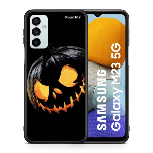 Θήκη Samsung M23 Halloween Scary Pumpkin από τη Smartfits με σχέδιο στο πίσω μέρος και μαύρο περίβλημα | Samsung M23 Halloween Scary Pumpkin case with colorful back and black bezels