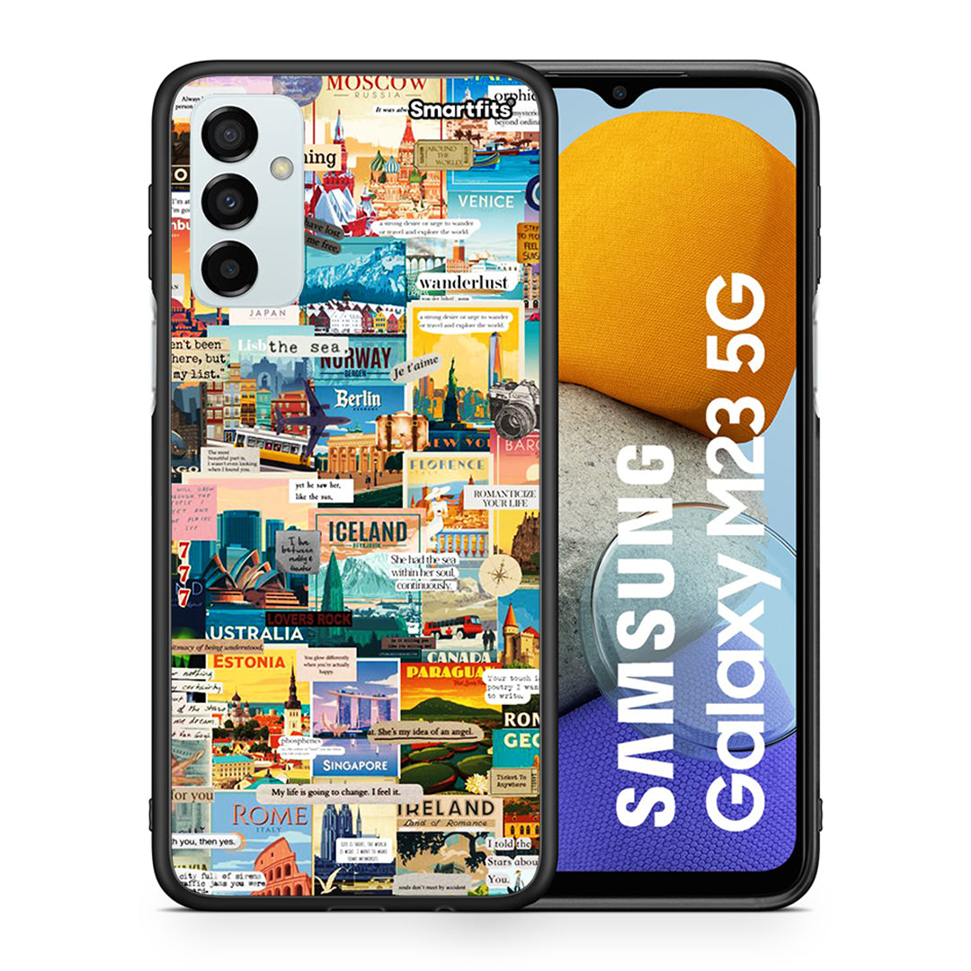 Θήκη Samsung M23 Live To Travel από τη Smartfits με σχέδιο στο πίσω μέρος και μαύρο περίβλημα | Samsung M23 Live To Travel case with colorful back and black bezels