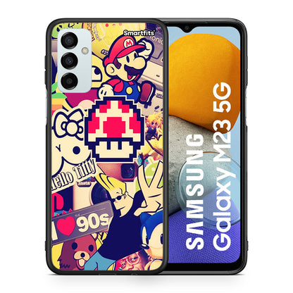 Θήκη Samsung M23 Love The 90s από τη Smartfits με σχέδιο στο πίσω μέρος και μαύρο περίβλημα | Samsung M23 Love The 90s case with colorful back and black bezels