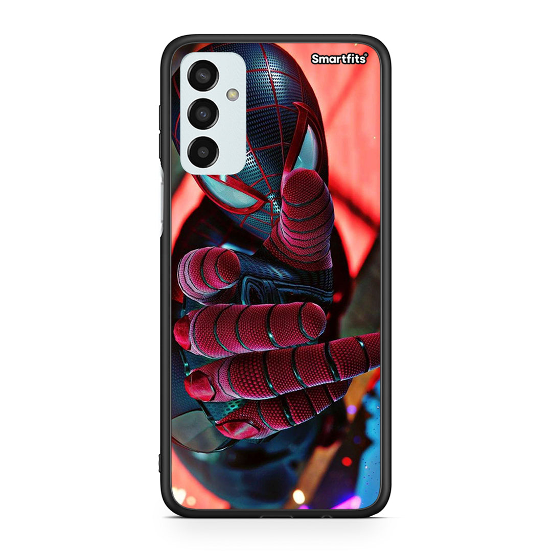 Samsung M23 Spider Hand θήκη από τη Smartfits με σχέδιο στο πίσω μέρος και μαύρο περίβλημα | Smartphone case with colorful back and black bezels by Smartfits