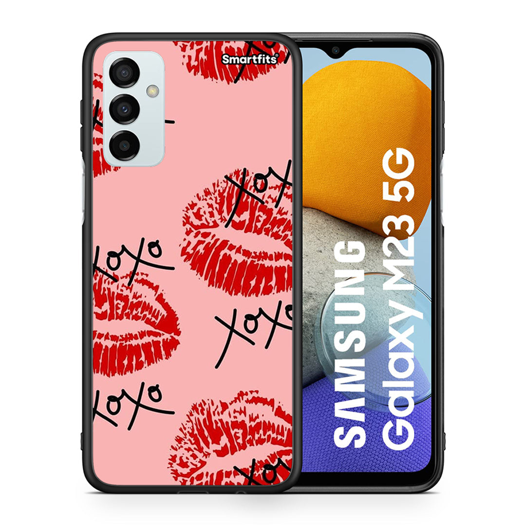 Θήκη Samsung M23 XOXO Lips από τη Smartfits με σχέδιο στο πίσω μέρος και μαύρο περίβλημα | Samsung M23 XOXO Lips case with colorful back and black bezels