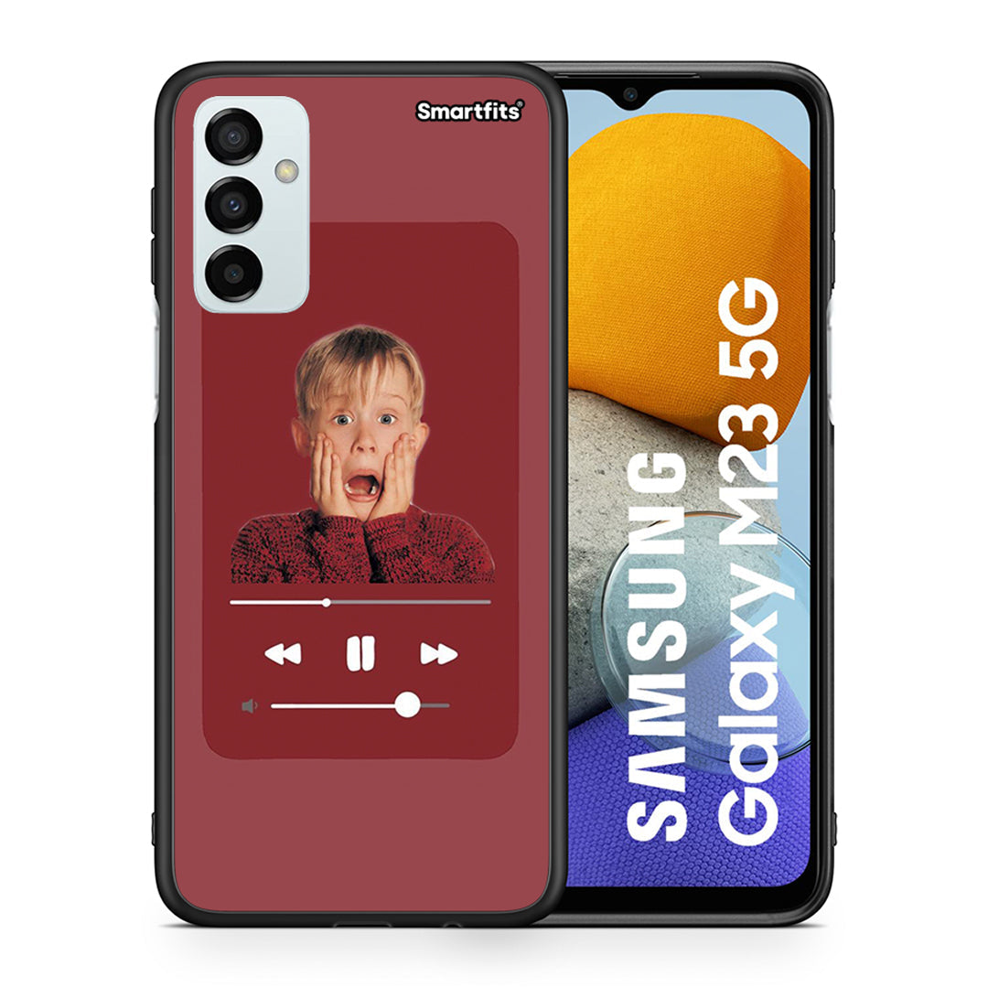 Θήκη Samsung M23 Xmas Alone Music από τη Smartfits με σχέδιο στο πίσω μέρος και μαύρο περίβλημα | Samsung M23 Xmas Alone Music case with colorful back and black bezels