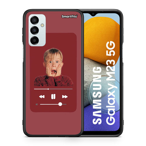 Θήκη Samsung M23 Xmas Alone Music από τη Smartfits με σχέδιο στο πίσω μέρος και μαύρο περίβλημα | Samsung M23 Xmas Alone Music case with colorful back and black bezels