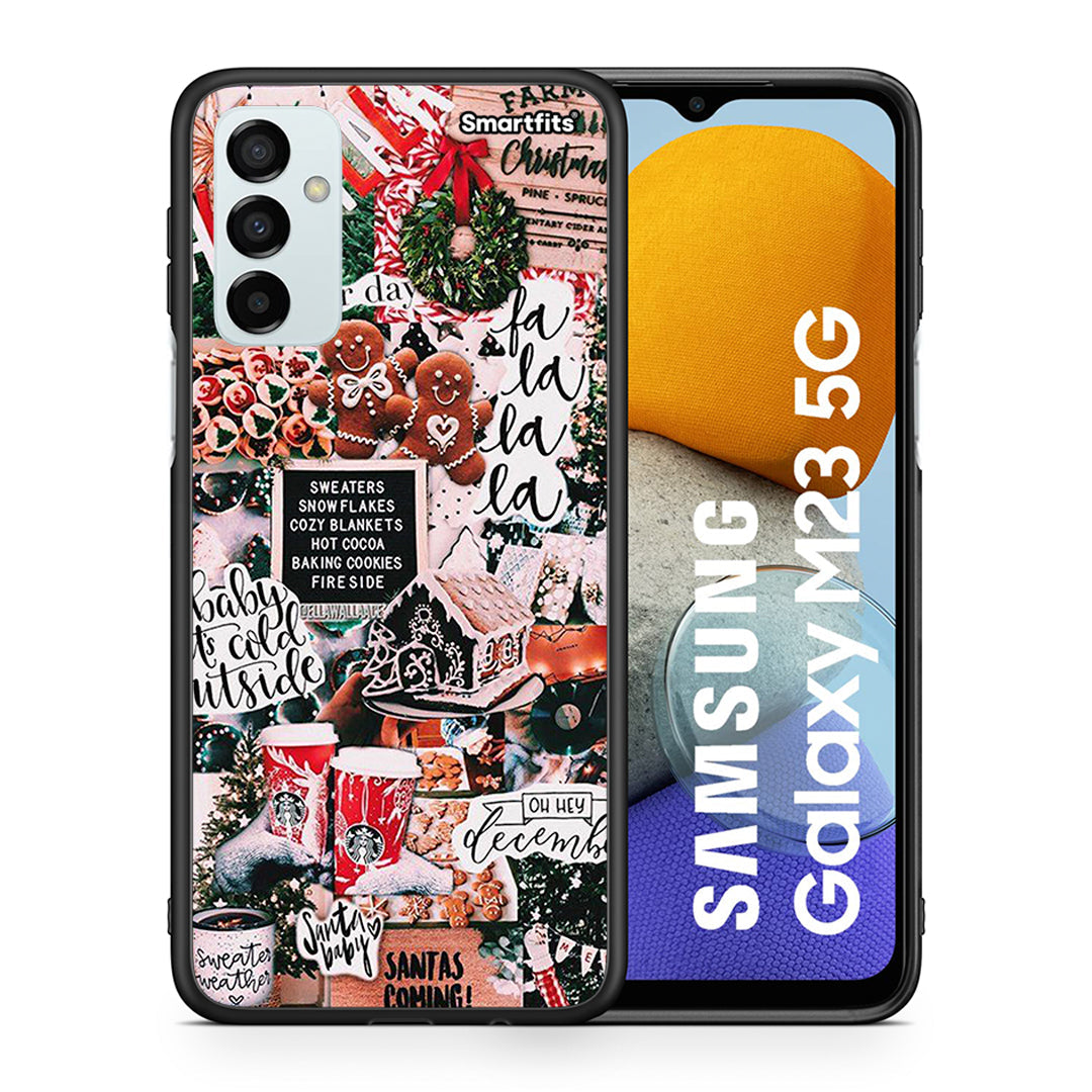 Θήκη Samsung M23 Xmas Habbits από τη Smartfits με σχέδιο στο πίσω μέρος και μαύρο περίβλημα | Samsung M23 Xmas Habbits case with colorful back and black bezels