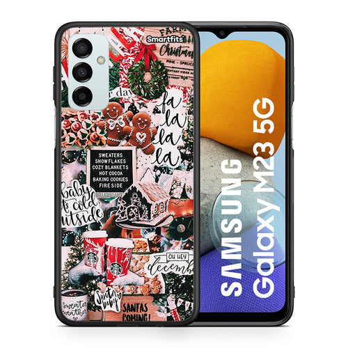 Θήκη Samsung M23 Xmas Habbits από τη Smartfits με σχέδιο στο πίσω μέρος και μαύρο περίβλημα | Samsung M23 Xmas Habbits case with colorful back and black bezels