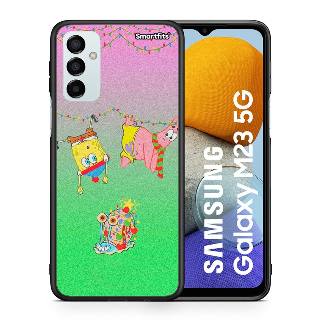 Θήκη Samsung M23 Xmas Lights από τη Smartfits με σχέδιο στο πίσω μέρος και μαύρο περίβλημα | Samsung M23 Xmas Lights case with colorful back and black bezels