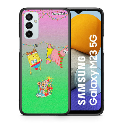 Θήκη Samsung M23 Xmas Lights από τη Smartfits με σχέδιο στο πίσω μέρος και μαύρο περίβλημα | Samsung M23 Xmas Lights case with colorful back and black bezels