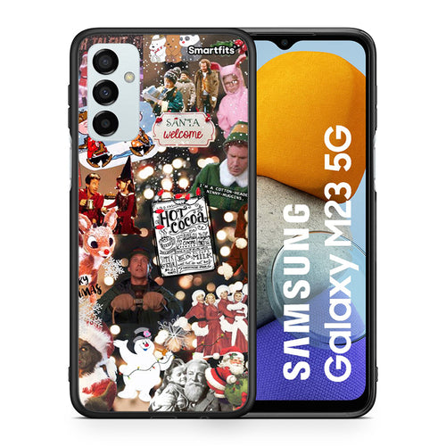 Θήκη Samsung M23 Xmas Movies από τη Smartfits με σχέδιο στο πίσω μέρος και μαύρο περίβλημα | Samsung M23 Xmas Movies case with colorful back and black bezels