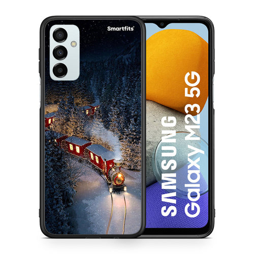 Θήκη Samsung M23 Xmas Train από τη Smartfits με σχέδιο στο πίσω μέρος και μαύρο περίβλημα | Samsung M23 Xmas Train case with colorful back and black bezels