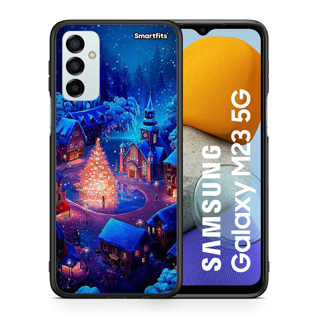 Θήκη Samsung M23 Xmas Village από τη Smartfits με σχέδιο στο πίσω μέρος και μαύρο περίβλημα | Samsung M23 Xmas Village case with colorful back and black bezels