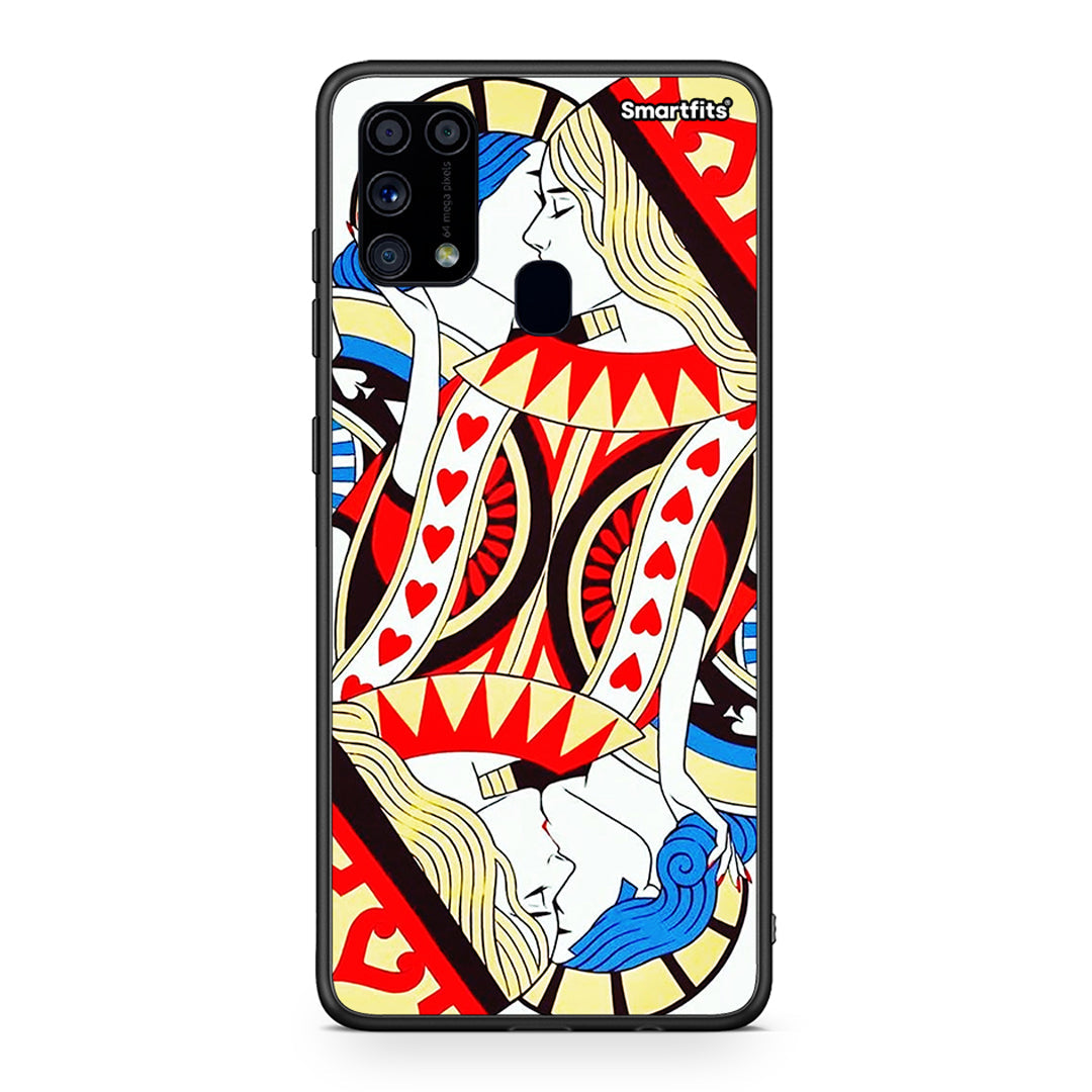 Samsung M31 Card Love θήκη από τη Smartfits με σχέδιο στο πίσω μέρος και μαύρο περίβλημα | Smartphone case with colorful back and black bezels by Smartfits