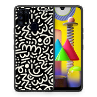 Thumbnail for Θήκη Samsung M31 Doodle Art από τη Smartfits με σχέδιο στο πίσω μέρος και μαύρο περίβλημα | Samsung M31 Doodle Art case with colorful back and black bezels
