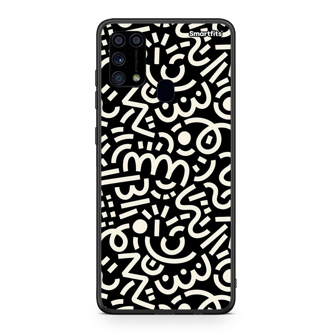 Samsung M31 Doodle Art θήκη από τη Smartfits με σχέδιο στο πίσω μέρος και μαύρο περίβλημα | Smartphone case with colorful back and black bezels by Smartfits