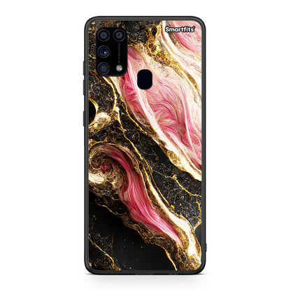 Samsung M31 Glamorous Pink Marble θήκη από τη Smartfits με σχέδιο στο πίσω μέρος και μαύρο περίβλημα | Smartphone case with colorful back and black bezels by Smartfits