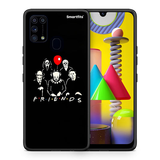 Θήκη Samsung M31 Halloween Friends από τη Smartfits με σχέδιο στο πίσω μέρος και μαύρο περίβλημα | Samsung M31 Halloween Friends case with colorful back and black bezels