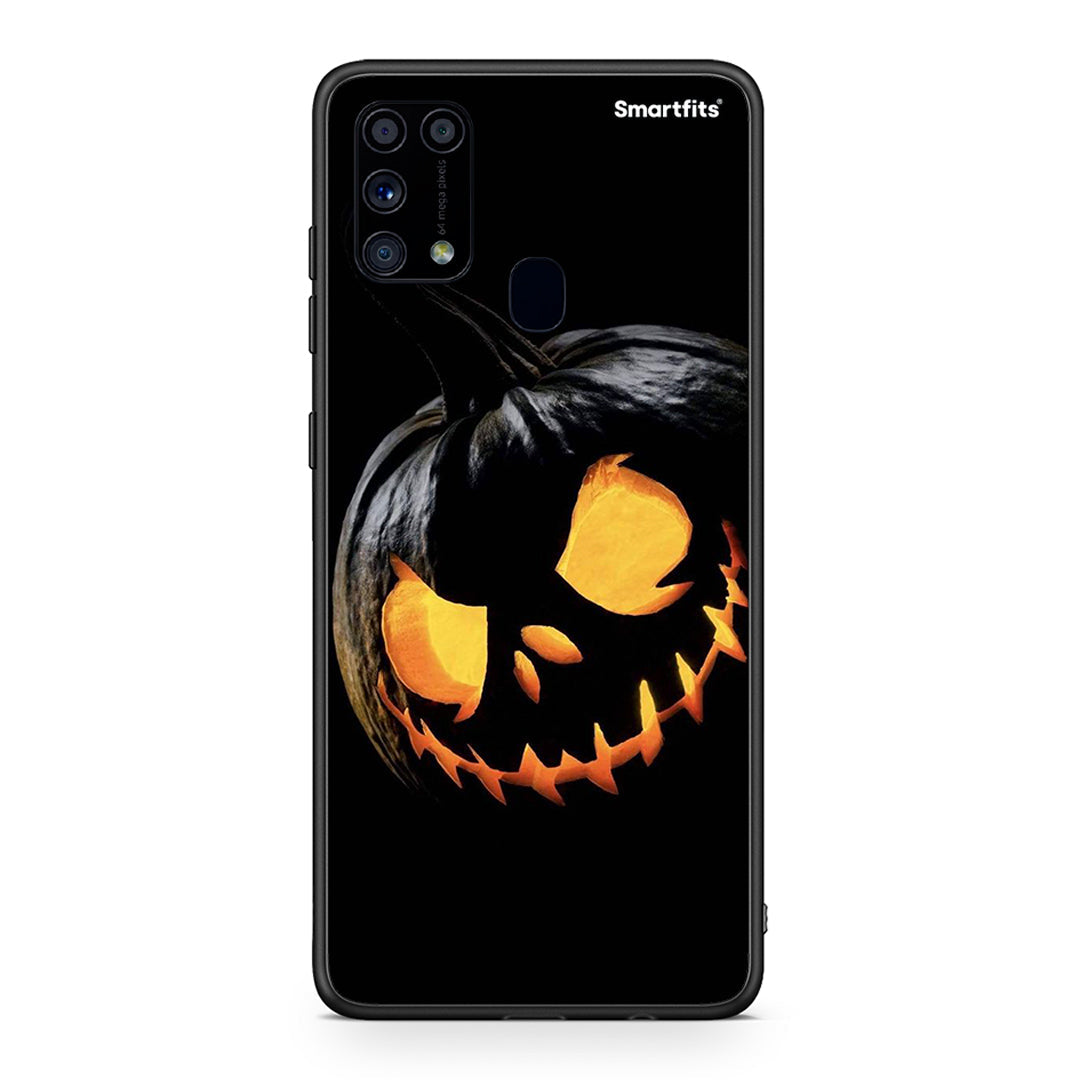 Samsung M31 Halloween Scary Pumpkin θήκη από τη Smartfits με σχέδιο στο πίσω μέρος και μαύρο περίβλημα | Smartphone case with colorful back and black bezels by Smartfits