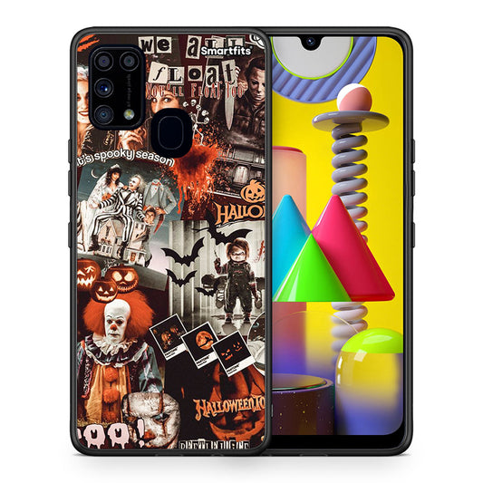Θήκη Samsung M31 Halloween Spooky Season από τη Smartfits με σχέδιο στο πίσω μέρος και μαύρο περίβλημα | Samsung M31 Halloween Spooky Season case with colorful back and black bezels