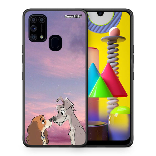 Θήκη Samsung M31 Lady And Tramp από τη Smartfits με σχέδιο στο πίσω μέρος και μαύρο περίβλημα | Samsung M31 Lady And Tramp case with colorful back and black bezels