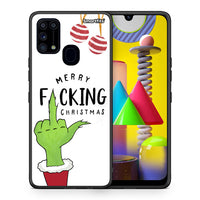 Thumbnail for Θήκη Samsung M31 Merry F Xmas από τη Smartfits με σχέδιο στο πίσω μέρος και μαύρο περίβλημα | Samsung M31 Merry F Xmas case with colorful back and black bezels