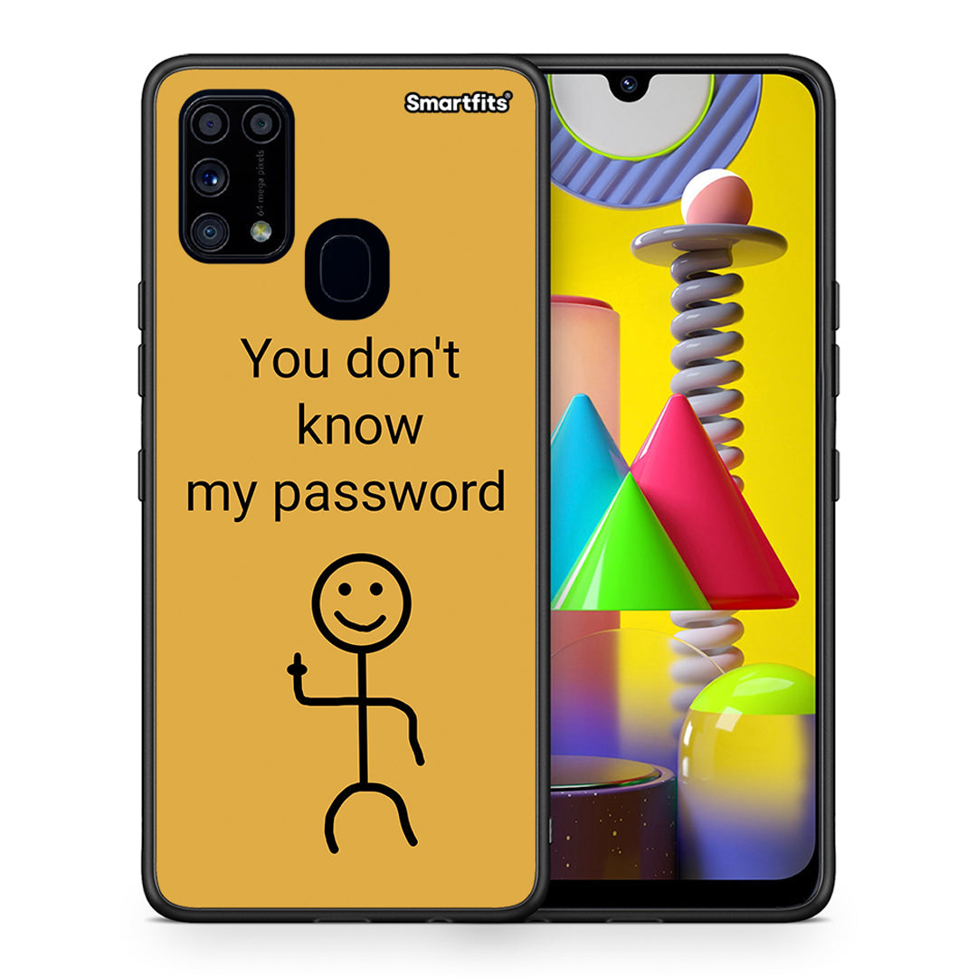 Θήκη Samsung M31 My Password από τη Smartfits με σχέδιο στο πίσω μέρος και μαύρο περίβλημα | Samsung M31 My Password case with colorful back and black bezels
