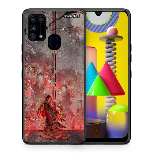 Θήκη Samsung M31 Nezuko Kamado από τη Smartfits με σχέδιο στο πίσω μέρος και μαύρο περίβλημα | Samsung M31 Nezuko Kamado case with colorful back and black bezels