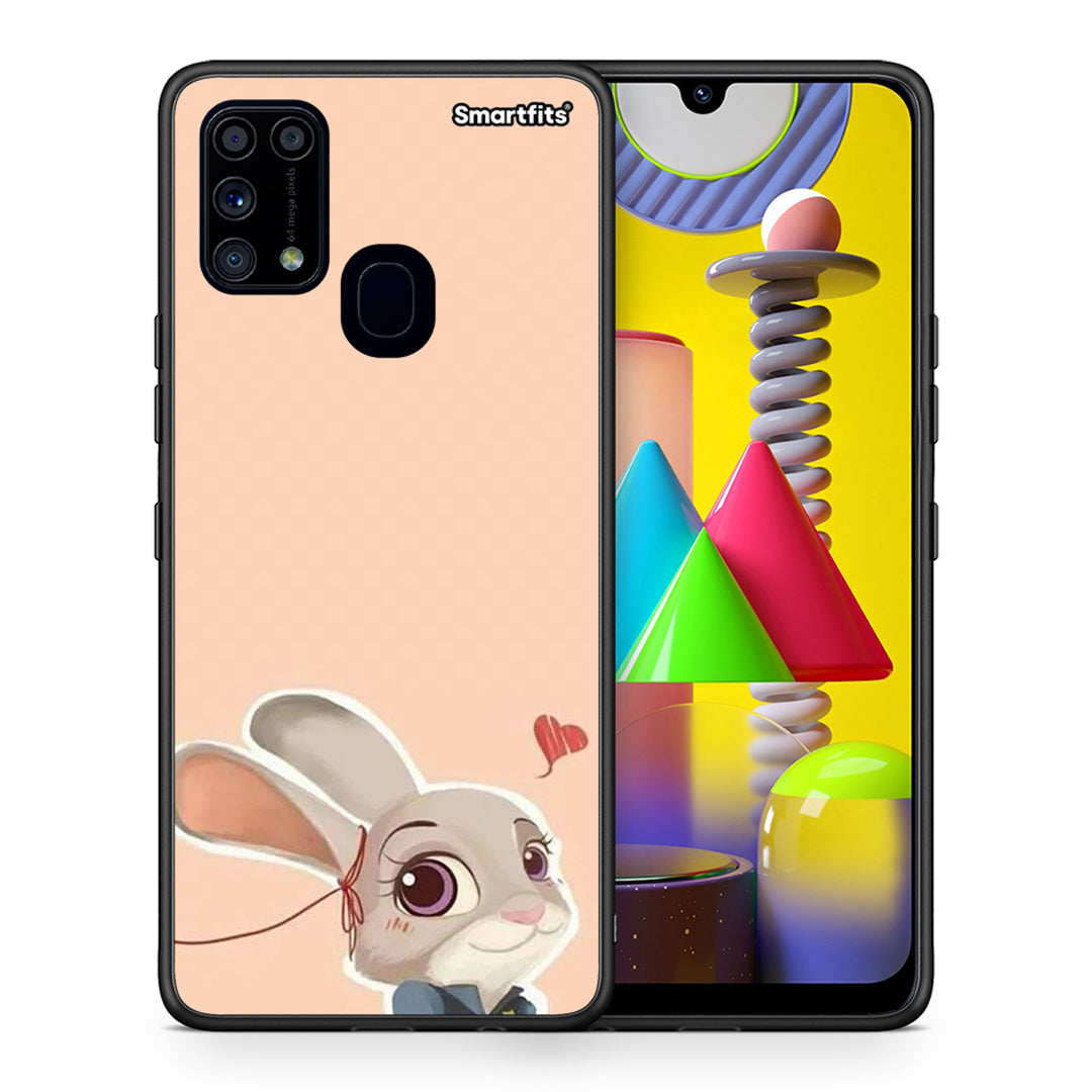 Θήκη Samsung M31 Nick Wilde And Judy Hopps Love 2 από τη Smartfits με σχέδιο στο πίσω μέρος και μαύρο περίβλημα | Samsung M31 Nick Wilde And Judy Hopps Love 2 case with colorful back and black bezels