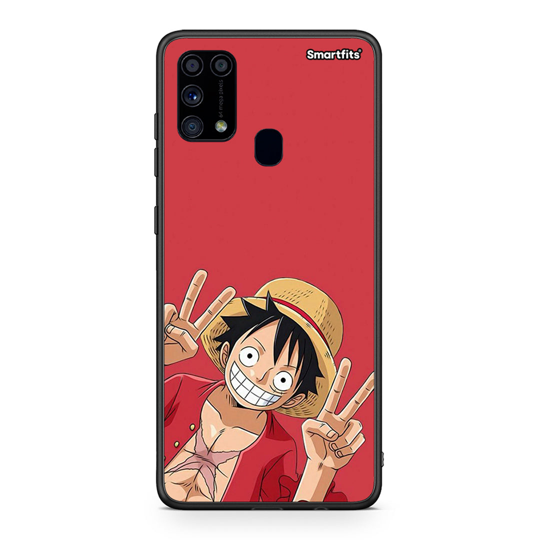 Samsung M31 Pirate Luffy θήκη από τη Smartfits με σχέδιο στο πίσω μέρος και μαύρο περίβλημα | Smartphone case with colorful back and black bezels by Smartfits