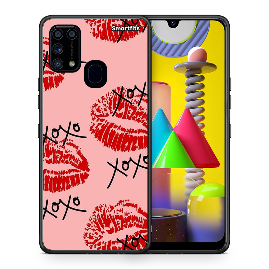 Θήκη Samsung M31 XOXO Lips από τη Smartfits με σχέδιο στο πίσω μέρος και μαύρο περίβλημα | Samsung M31 XOXO Lips case with colorful back and black bezels