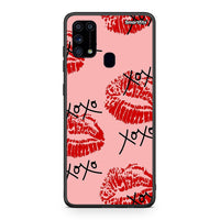 Thumbnail for Samsung M31 XOXO Lips θήκη από τη Smartfits με σχέδιο στο πίσω μέρος και μαύρο περίβλημα | Smartphone case with colorful back and black bezels by Smartfits