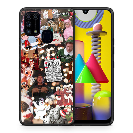 Θήκη Samsung M31 Xmas Movies από τη Smartfits με σχέδιο στο πίσω μέρος και μαύρο περίβλημα | Samsung M31 Xmas Movies case with colorful back and black bezels