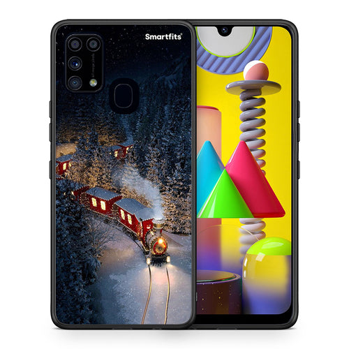 Θήκη Samsung M31 Xmas Train από τη Smartfits με σχέδιο στο πίσω μέρος και μαύρο περίβλημα | Samsung M31 Xmas Train case with colorful back and black bezels