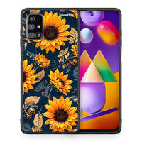 Thumbnail for Θήκη Samsung M31s Autumn Sunflowers από τη Smartfits με σχέδιο στο πίσω μέρος και μαύρο περίβλημα | Samsung M31s Autumn Sunflowers case with colorful back and black bezels