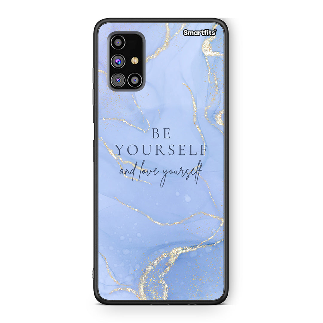 Samsung M31s Be Yourself θήκη από τη Smartfits με σχέδιο στο πίσω μέρος και μαύρο περίβλημα | Smartphone case with colorful back and black bezels by Smartfits