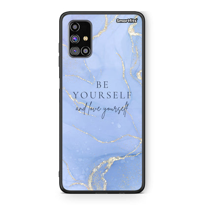 Samsung M31s Be Yourself θήκη από τη Smartfits με σχέδιο στο πίσω μέρος και μαύρο περίβλημα | Smartphone case with colorful back and black bezels by Smartfits
