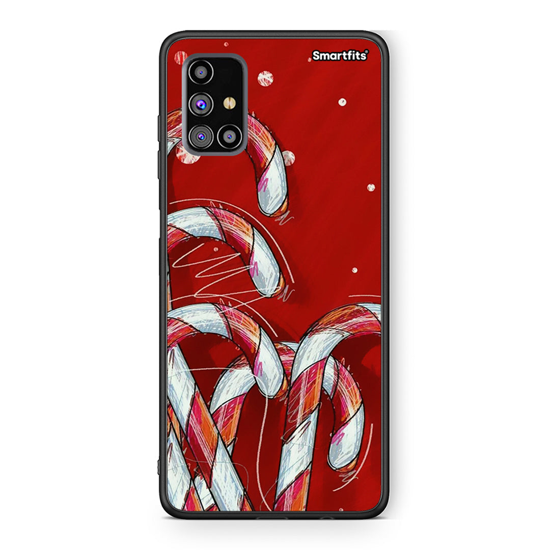Samsung M31s Candy Cane θήκη από τη Smartfits με σχέδιο στο πίσω μέρος και μαύρο περίβλημα | Smartphone case with colorful back and black bezels by Smartfits