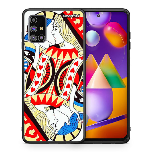 Θήκη Samsung M31s Card Love από τη Smartfits με σχέδιο στο πίσω μέρος και μαύρο περίβλημα | Samsung M31s Card Love case with colorful back and black bezels