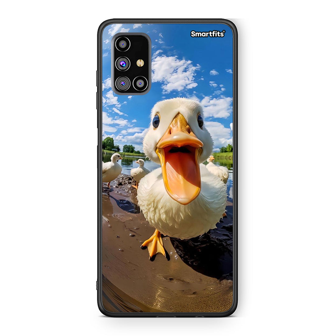Samsung M31s Duck Face θήκη από τη Smartfits με σχέδιο στο πίσω μέρος και μαύρο περίβλημα | Smartphone case with colorful back and black bezels by Smartfits