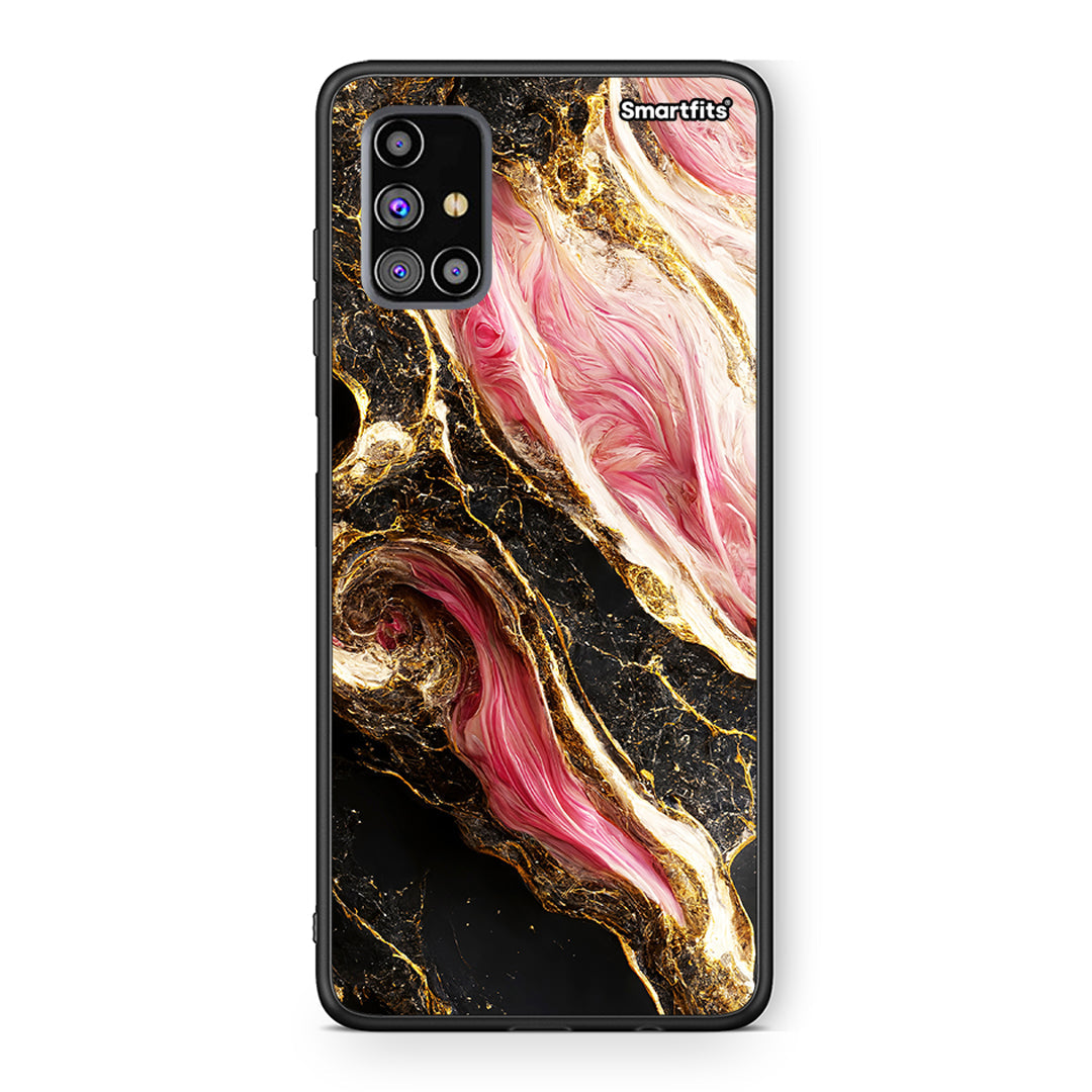 Samsung M31s Glamorous Pink Marble θήκη από τη Smartfits με σχέδιο στο πίσω μέρος και μαύρο περίβλημα | Smartphone case with colorful back and black bezels by Smartfits
