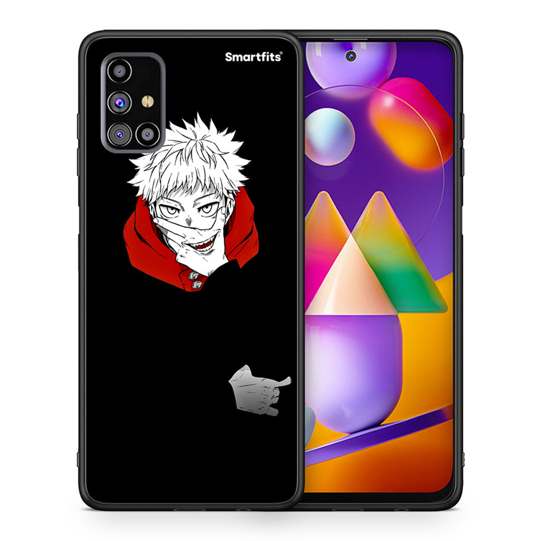 Θήκη Samsung M31s Itadori Anime από τη Smartfits με σχέδιο στο πίσω μέρος και μαύρο περίβλημα | Samsung M31s Itadori Anime case with colorful back and black bezels