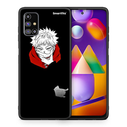Θήκη Samsung M31s Itadori Anime από τη Smartfits με σχέδιο στο πίσω μέρος και μαύρο περίβλημα | Samsung M31s Itadori Anime case with colorful back and black bezels
