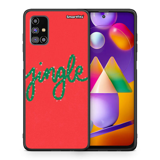 Θήκη Samsung M31s Jingle Xmas από τη Smartfits με σχέδιο στο πίσω μέρος και μαύρο περίβλημα | Samsung M31s Jingle Xmas case with colorful back and black bezels