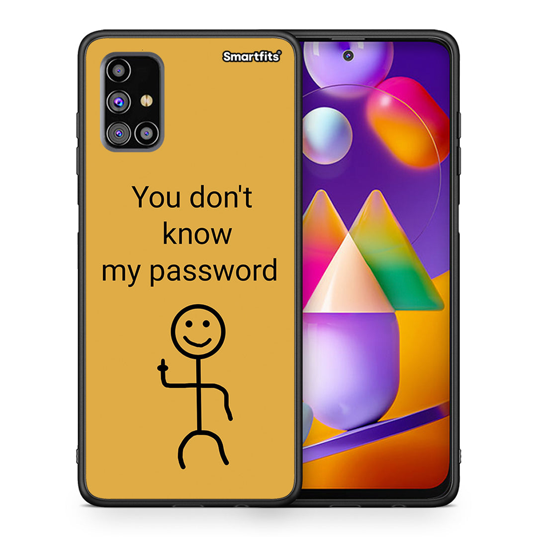 Θήκη Samsung M31s My Password από τη Smartfits με σχέδιο στο πίσω μέρος και μαύρο περίβλημα | Samsung M31s My Password case with colorful back and black bezels
