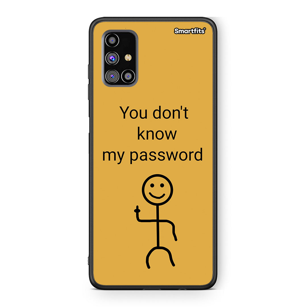 Samsung M31s My Password Θήκη από τη Smartfits με σχέδιο στο πίσω μέρος και μαύρο περίβλημα | Smartphone case with colorful back and black bezels by Smartfits