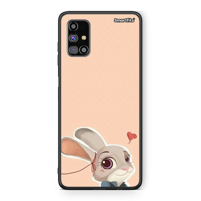 Samsung M31s Nick Wilde And Judy Hopps Love 2 θήκη από τη Smartfits με σχέδιο στο πίσω μέρος και μαύρο περίβλημα | Smartphone case with colorful back and black bezels by Smartfits