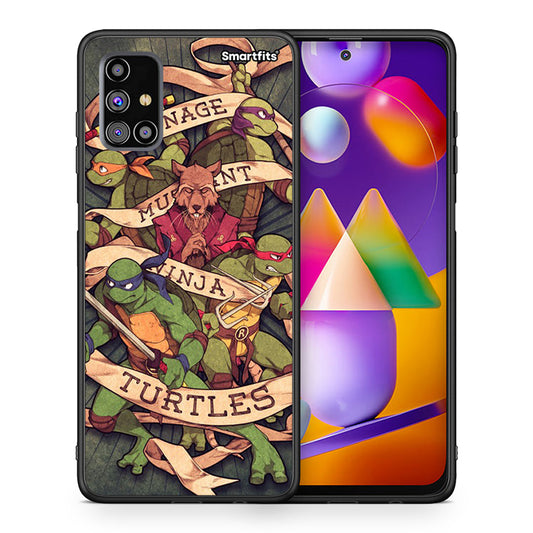 Θήκη Samsung M31s Ninja Turtles από τη Smartfits με σχέδιο στο πίσω μέρος και μαύρο περίβλημα | Samsung M31s Ninja Turtles case with colorful back and black bezels