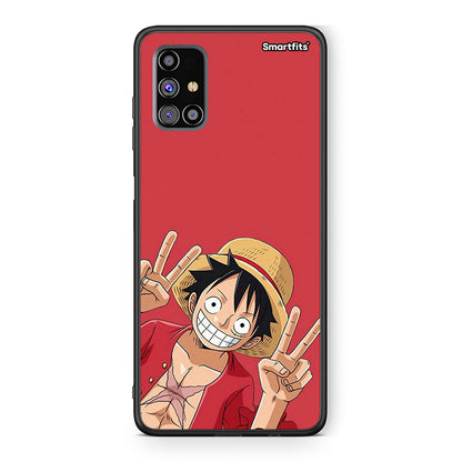 Samsung M31s Pirate Luffy Θήκη από τη Smartfits με σχέδιο στο πίσω μέρος και μαύρο περίβλημα | Smartphone case with colorful back and black bezels by Smartfits