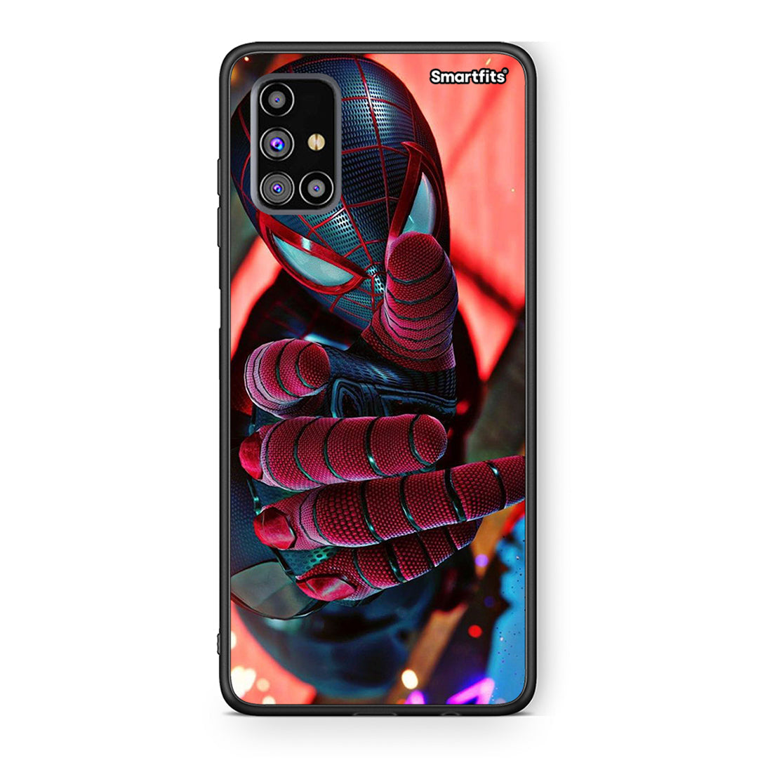 Samsung M31s Spider Hand Θήκη από τη Smartfits με σχέδιο στο πίσω μέρος και μαύρο περίβλημα | Smartphone case with colorful back and black bezels by Smartfits
